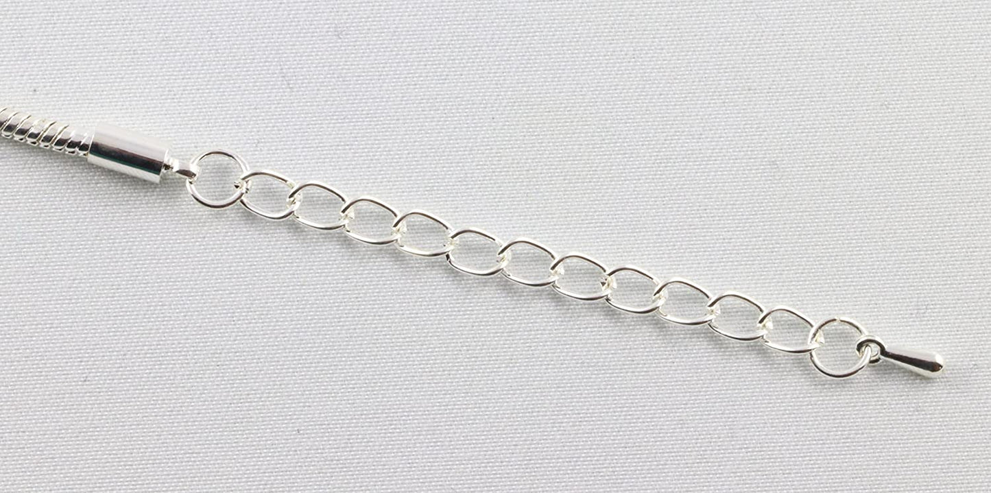 EPJ No Excuses Text Snake Chain Charm Bracelet